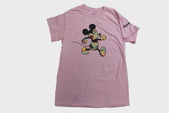 Neff x Disney Mens Mickey Mouse Cartoon Fill Pink Shirt New S, L