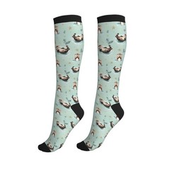 Compression Socks Knee High Circulation Support Women Men Athletic Running