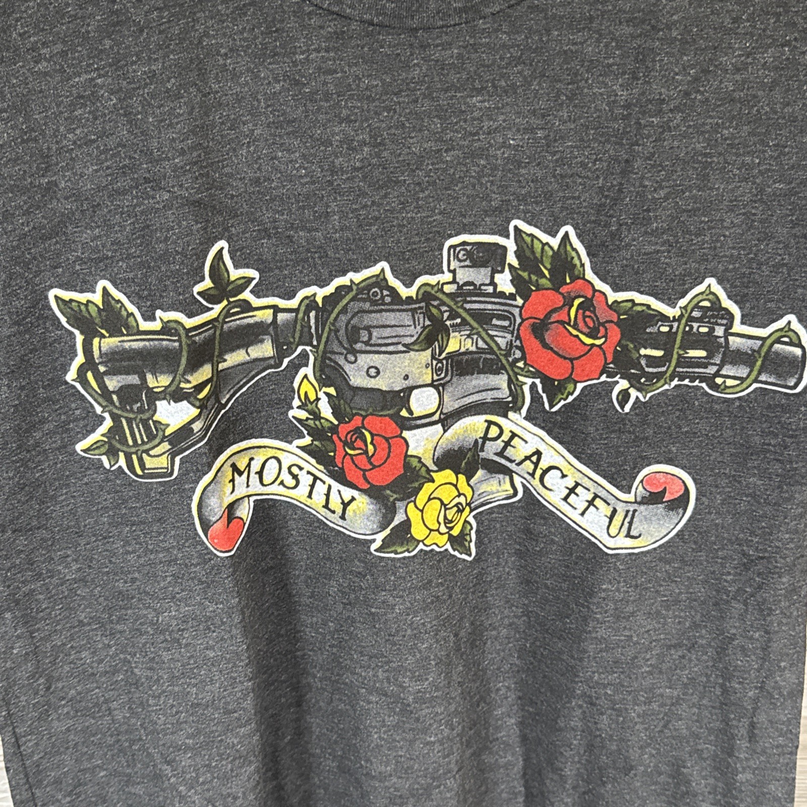 Black Rifle Coffee Mostly Peaceful T Shirt Mens Size Medium Black New gallery