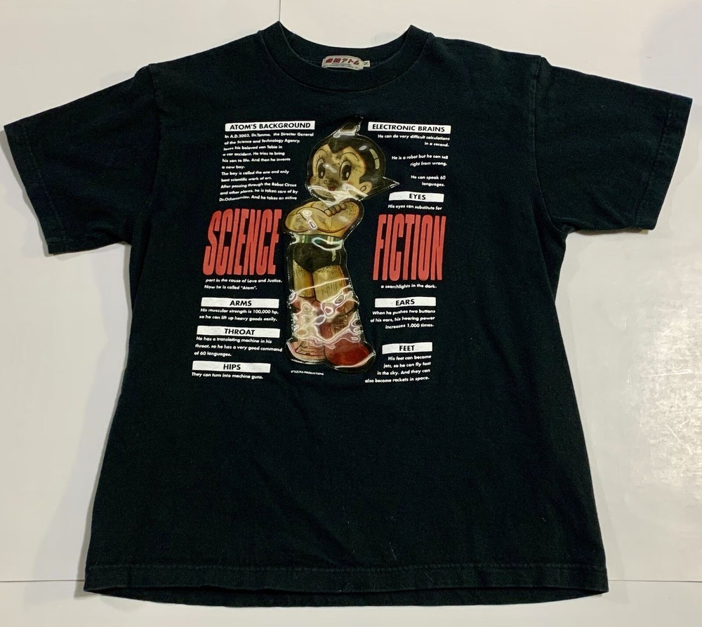 Vintage M Astro Boy Mighty Atom Lenticular Shirt Tezuka Productions Manga Anime