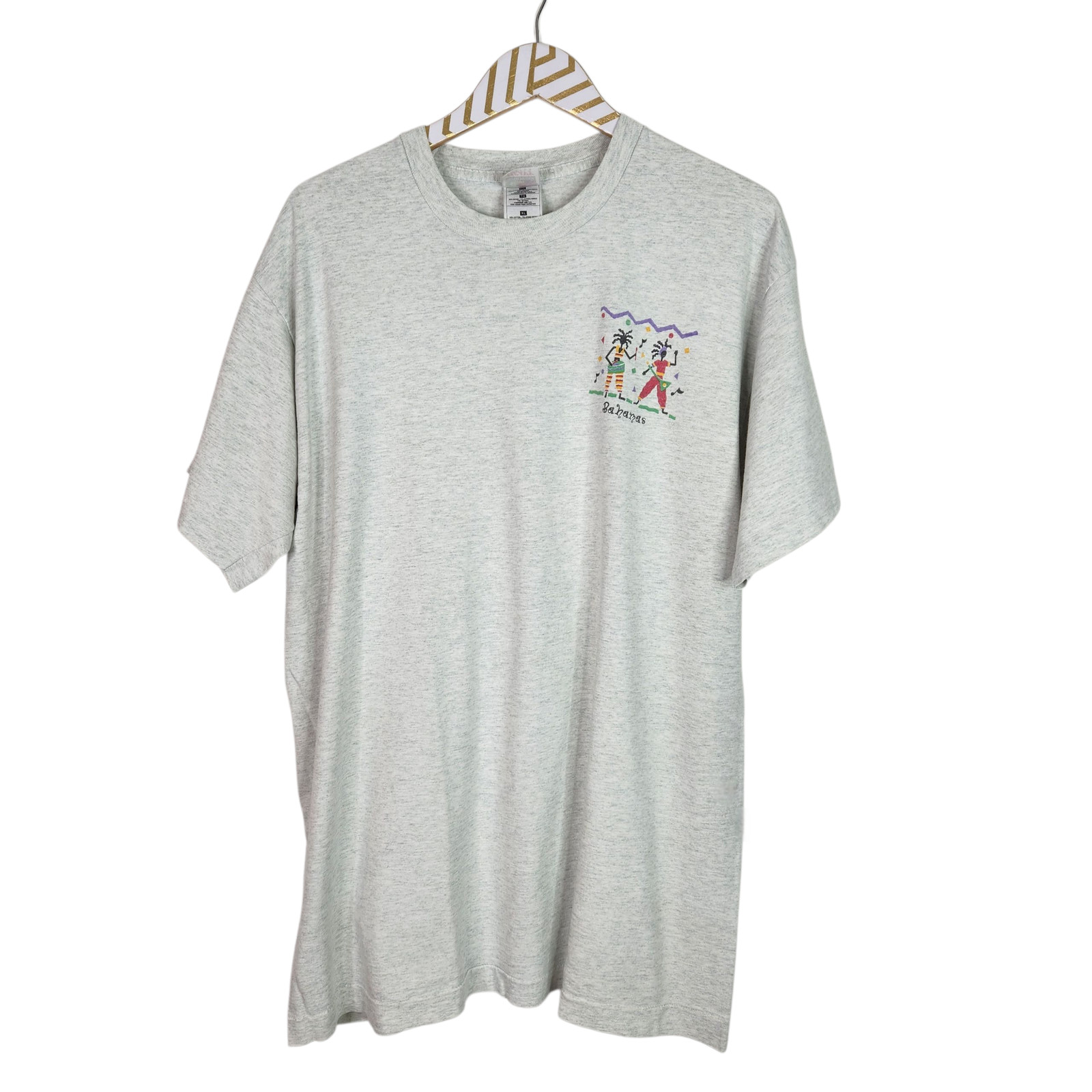 Vtg Bahamas Shirt Mens XL Gray Single Stitch Fruit of the Loom Reggae Rasta 90s gallery