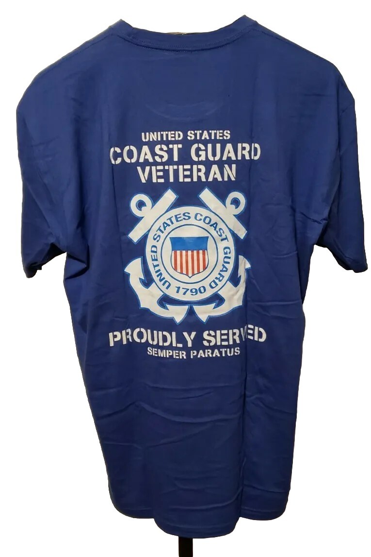 US Coast Guard Proud Veteran Medium T Shirt USCG Semper Paratus Free Ship Anchor gallery