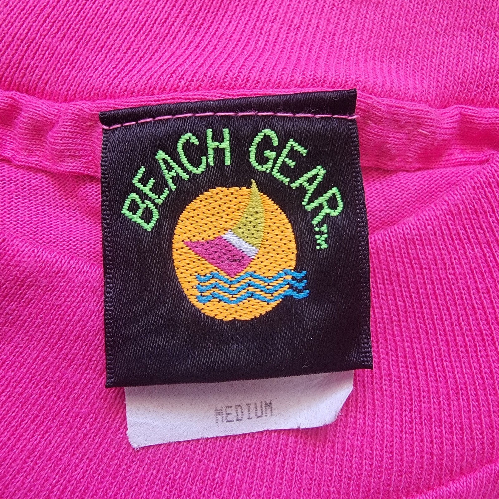 Vintage Beach Gear T Shirt Mens Medium Pink Colorful Fish Graphic Single Stitch gallery