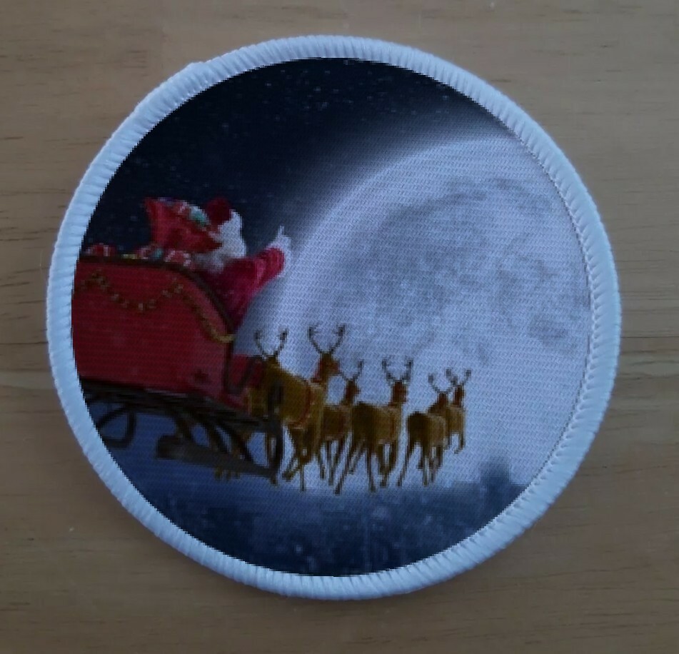 Merry Christmas Santa Festive Holly Sleigh Patch Badge Patches Badges gallery