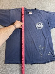 Vintage Blue Naval Experimental Diving Unit Shirt L Navy Diving USN 1980/90s SEE