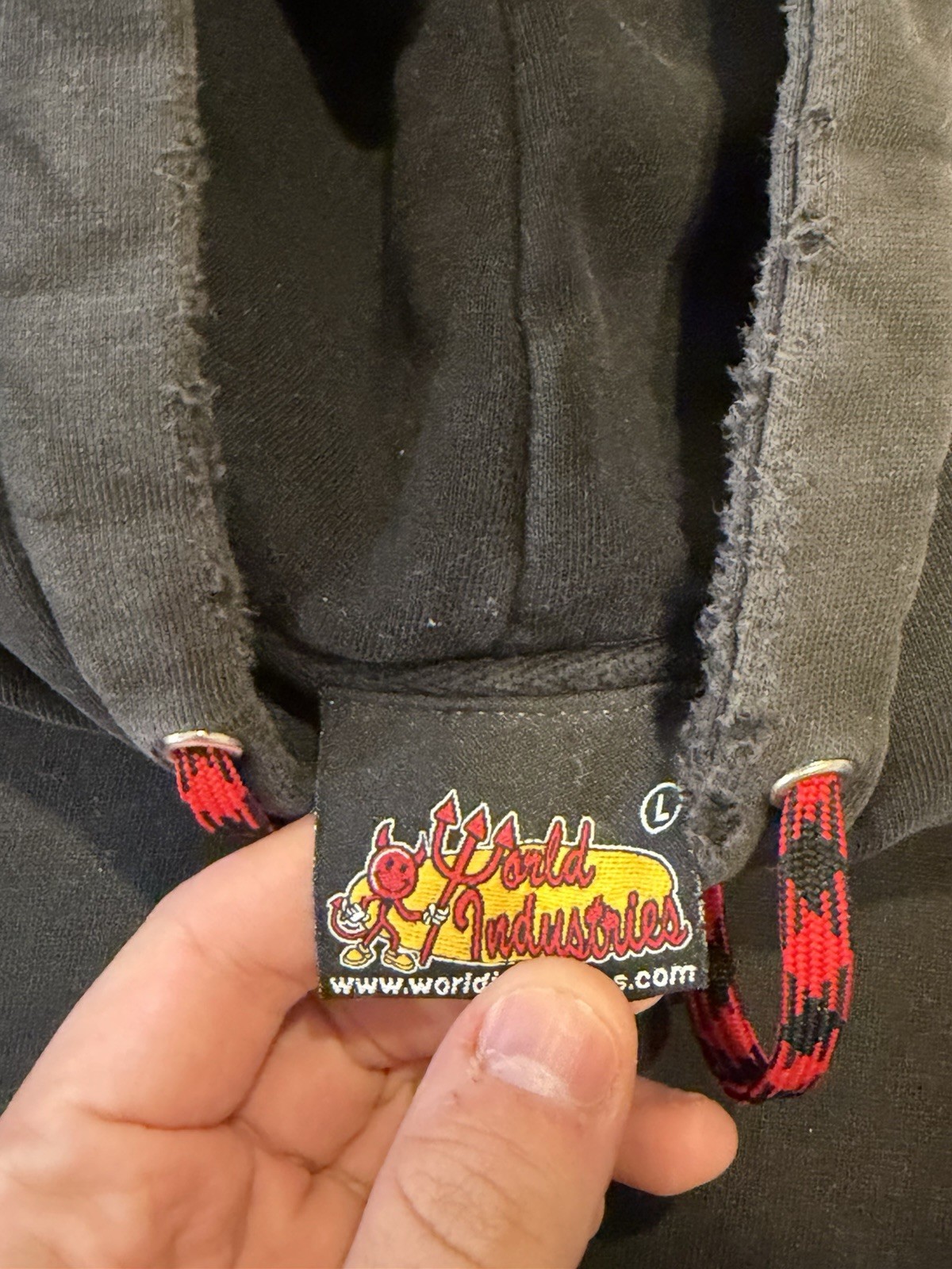 Rare Vintage World Industries Flameboy Straight Edge Punk Skateboarding Hoodie L gallery