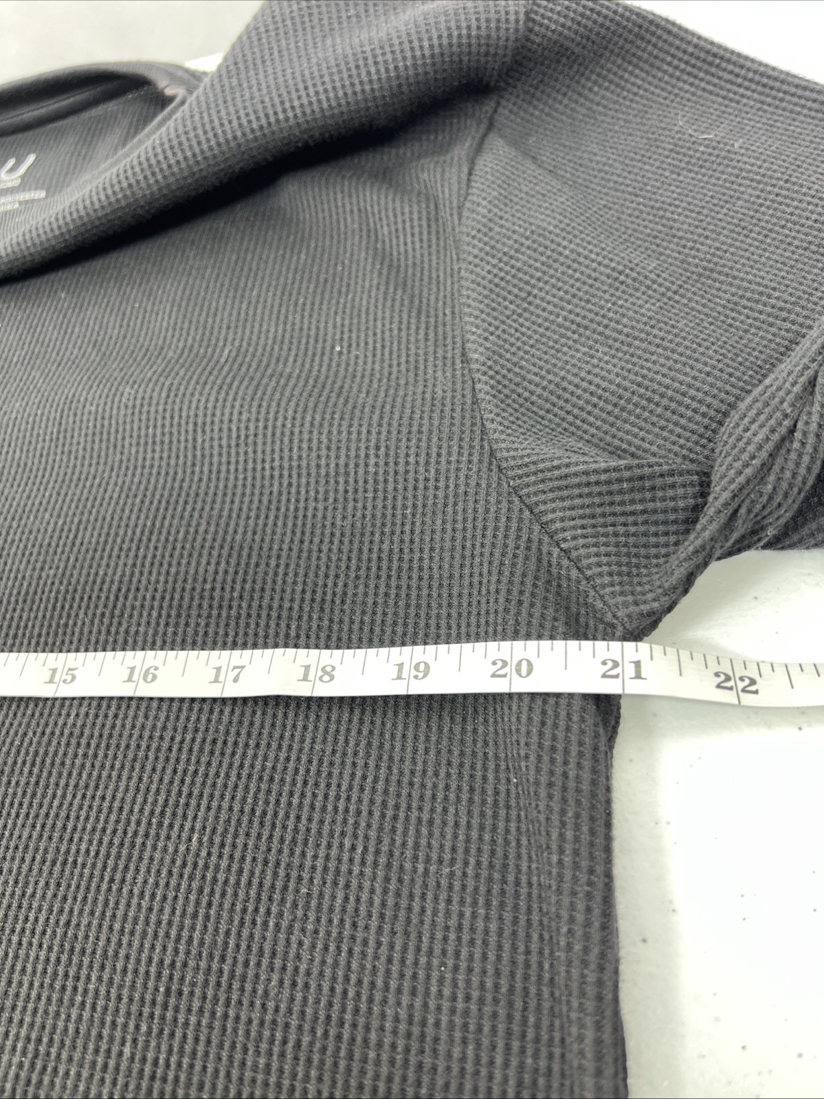Linea Uomo Black Waffle Knit Thermal V-Neck Size XL gallery
