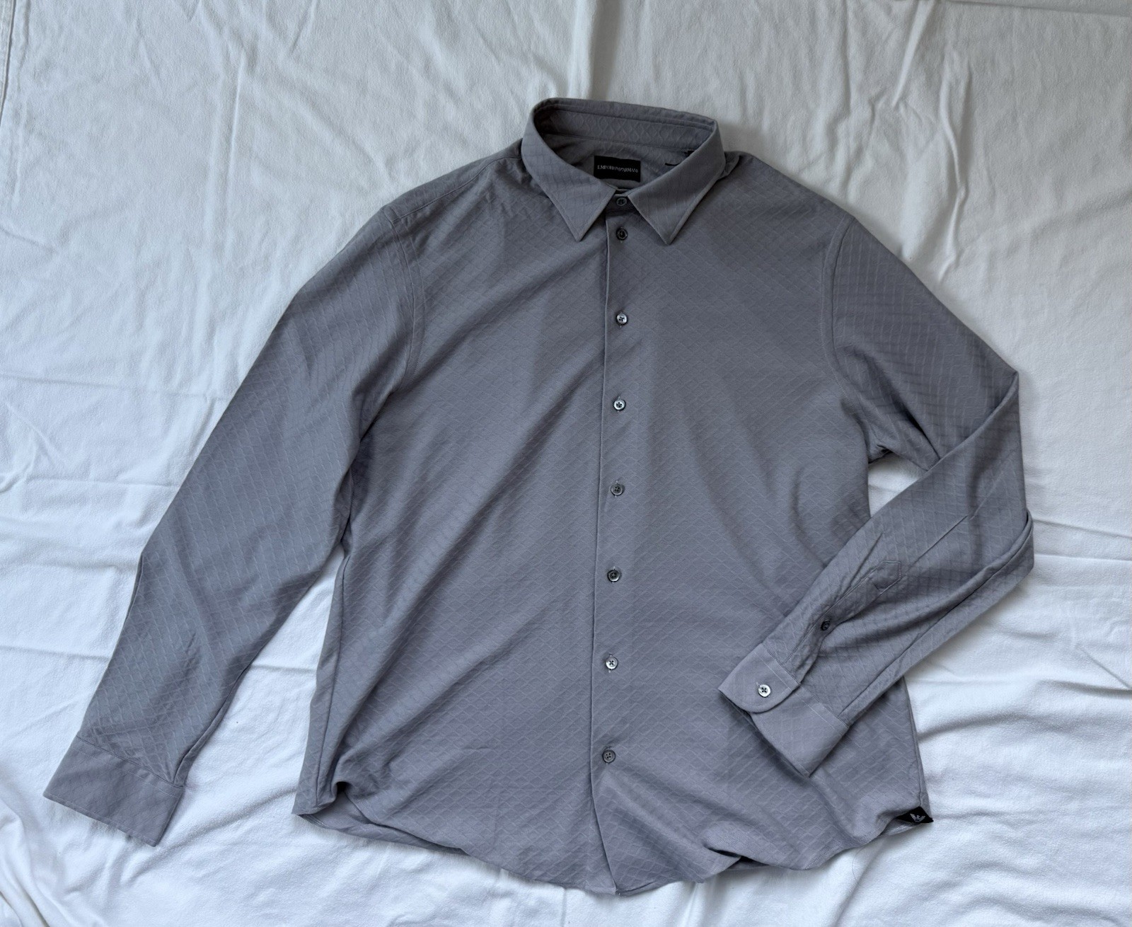 Mens Shirt New Authentic Emporio Armani Size L Gray Soft gallery
