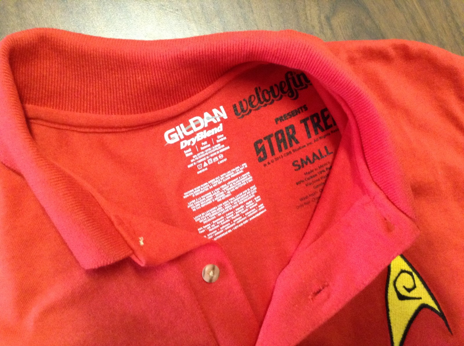 STAR TREK MEN'S UNIFORM COMMAND PATCH POLO SHIRT "JERZEES" LICENSED gallery