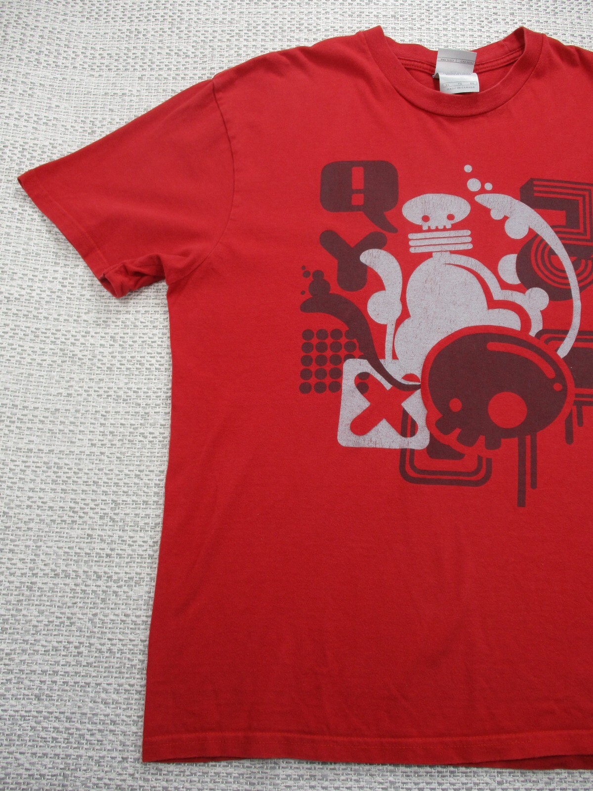 VTG Nike Shirt Mens XL Nike Gray Tag Red Abstract Print Sports Casual 80's gallery