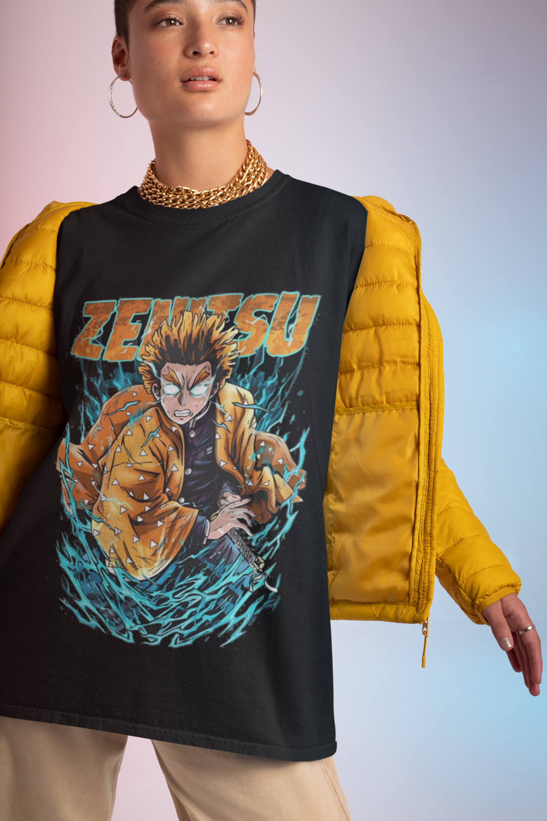 Demon Slayer Shirt Zenitsu Tshirt Tanjiro T-Shirt Muzan Doma Tee Inosuke Nezuko gallery