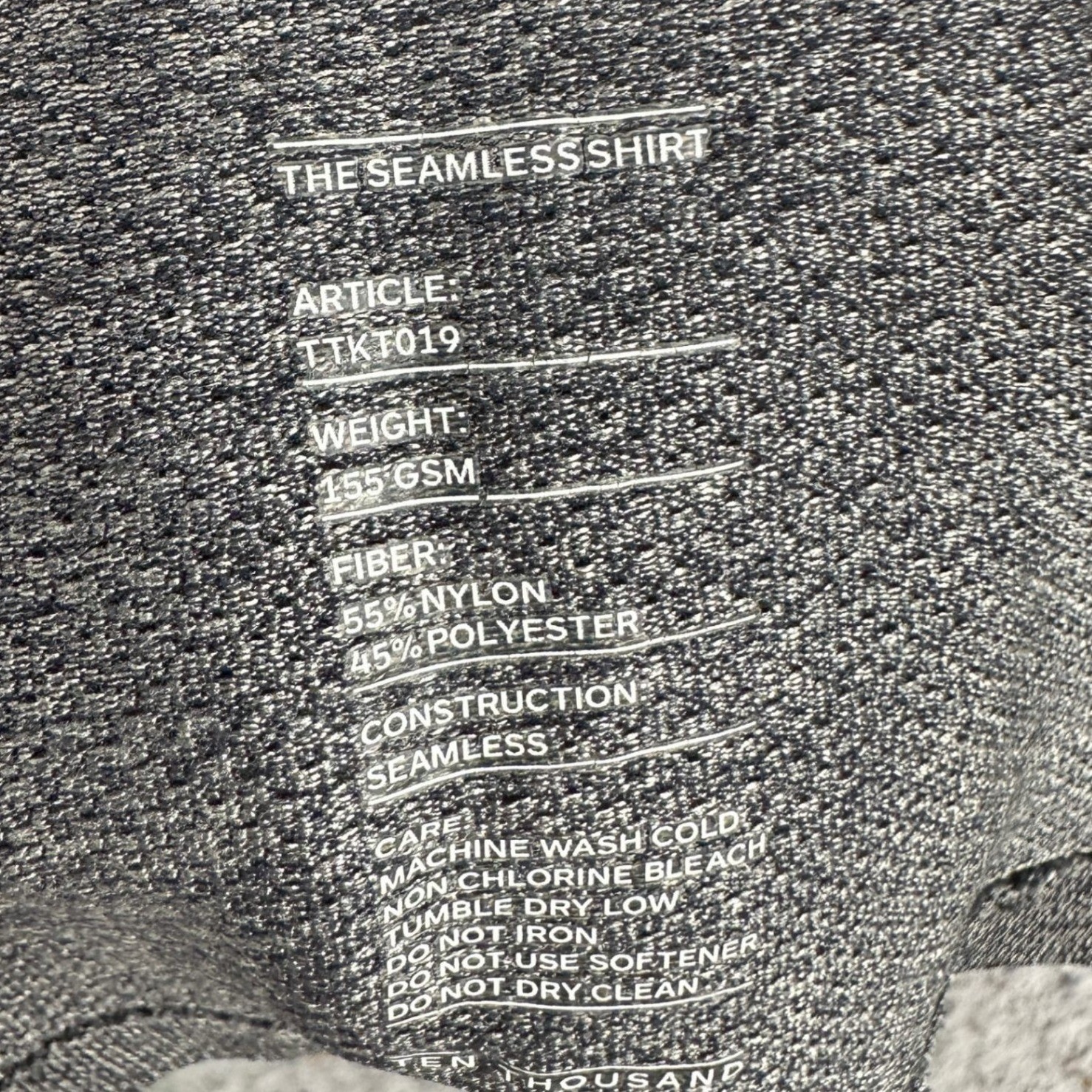 Ten Thousand Adult Mens The Seamless Tee T-Shirt Large Grey Crewneck Nylon Blend gallery