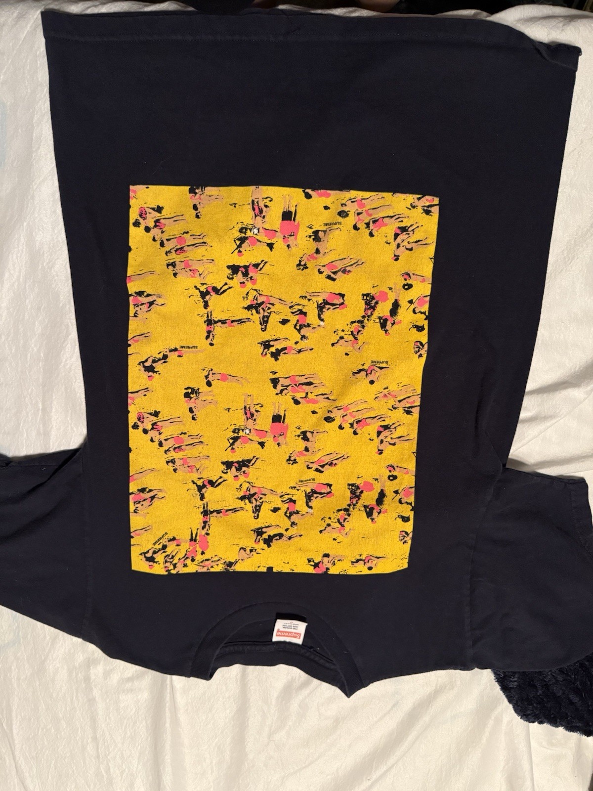 SS16 Supreme Beach Tee size M medium navy T-shirt