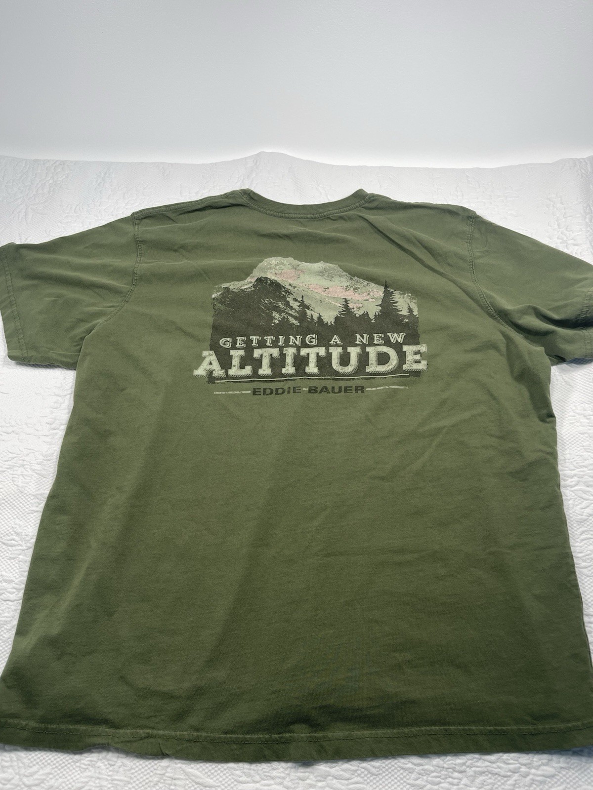 Eddie Bauer Men's Green Graphic Logo Knit Crew Neck Short Sleeve XXL T-Shirt gallery