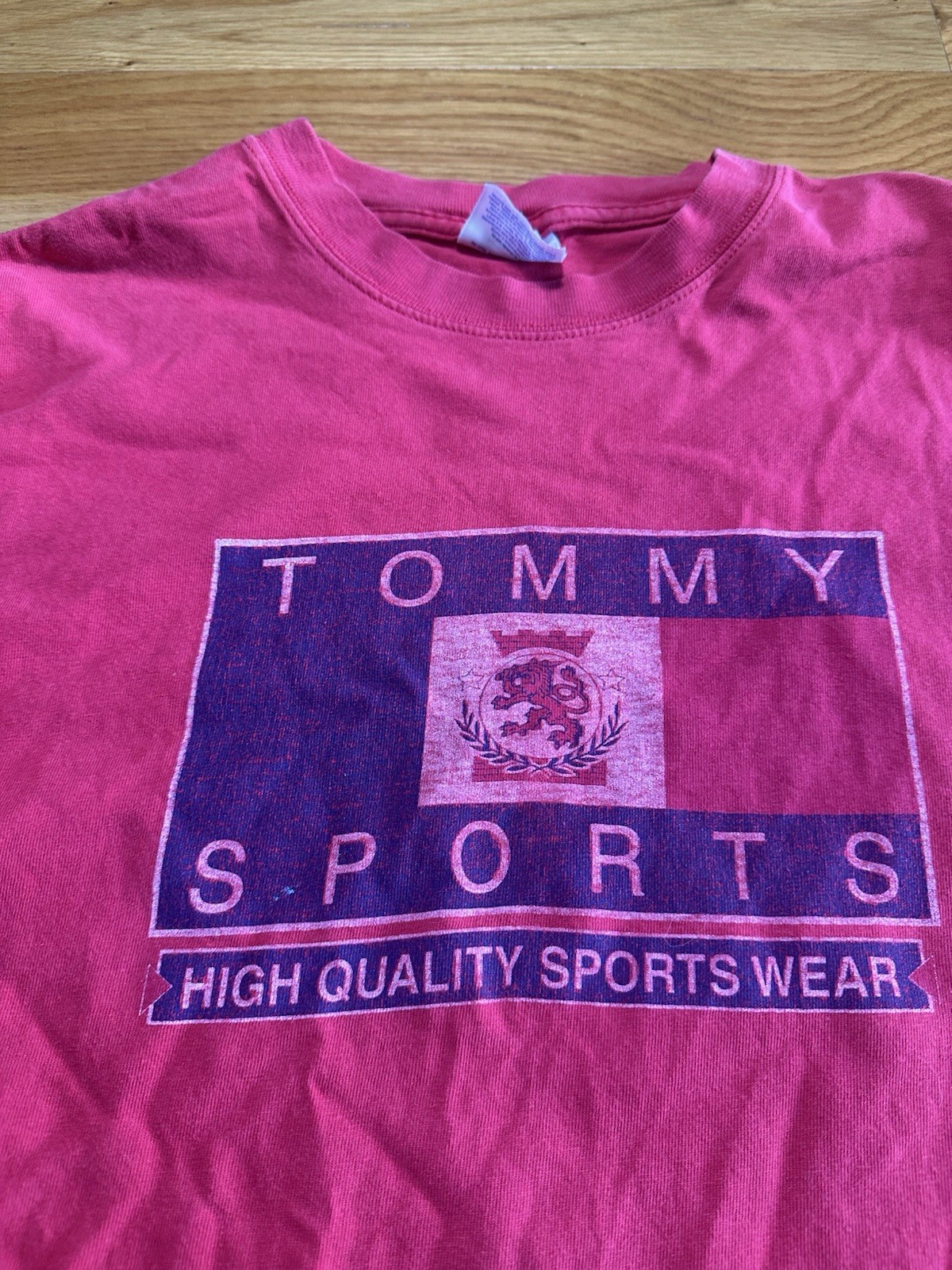 Hanes Beefy-T Men's XL Pink Short Sleeve Crew Neck Sports Graphic Logo Tee gallery