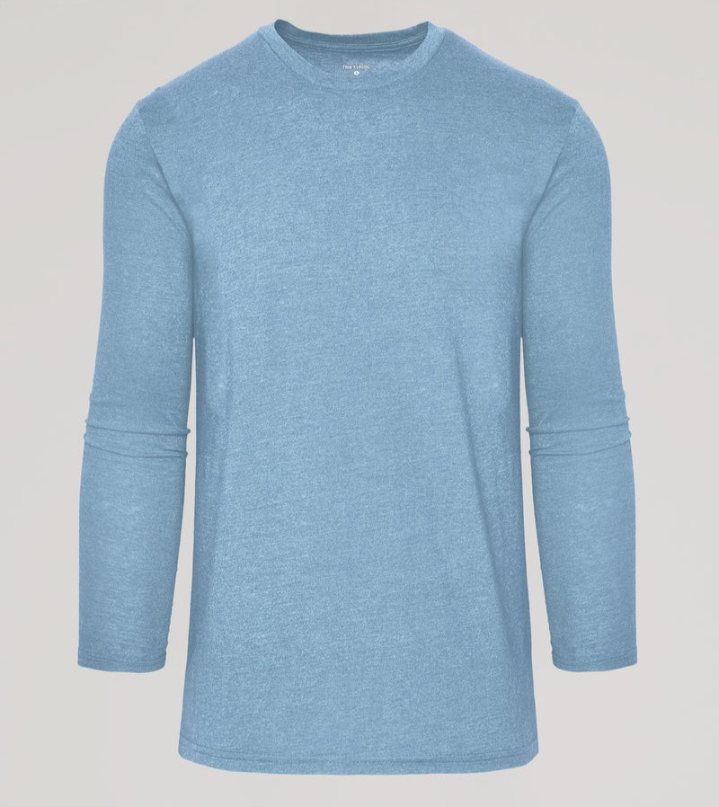 True Classic Classic Dark Heather Crew Neck Long Sleeve T-Shirt New