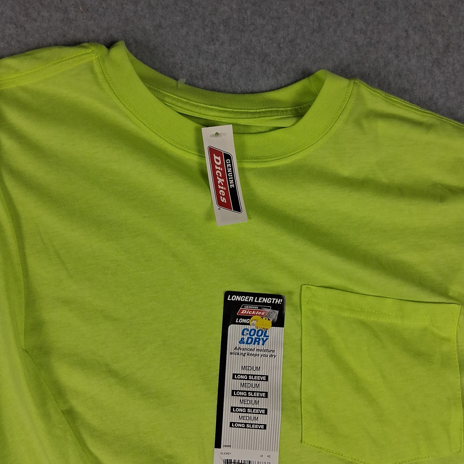 NWT Dickies Fast Dry Shirt Mens M Energy Yellow Long Sleeve OUTDOOR WORK gallery
