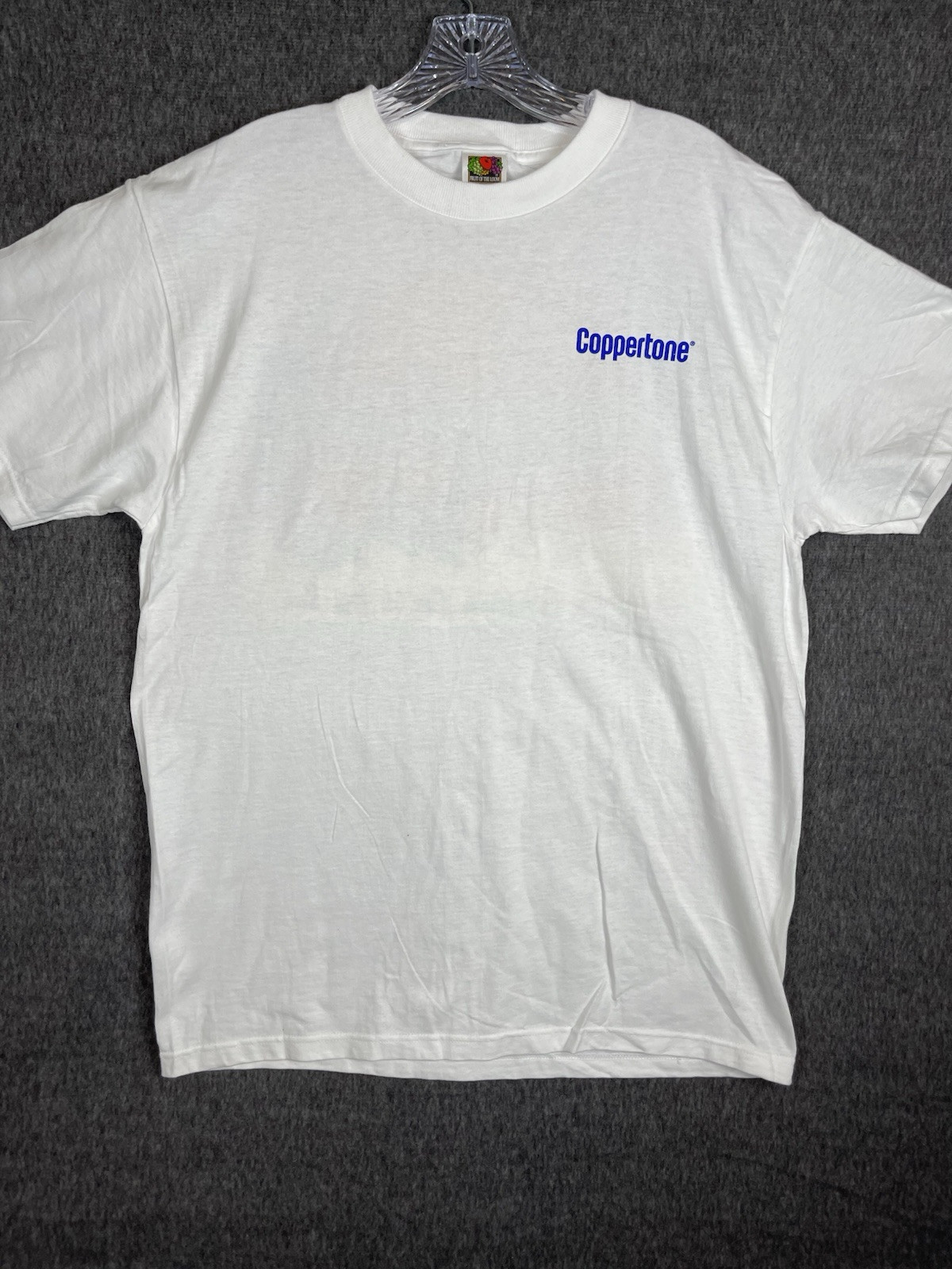 Vintage Coppertone T-Shirt Unisex Large White Sunscreen Ad Fun in the Sun Heavy gallery