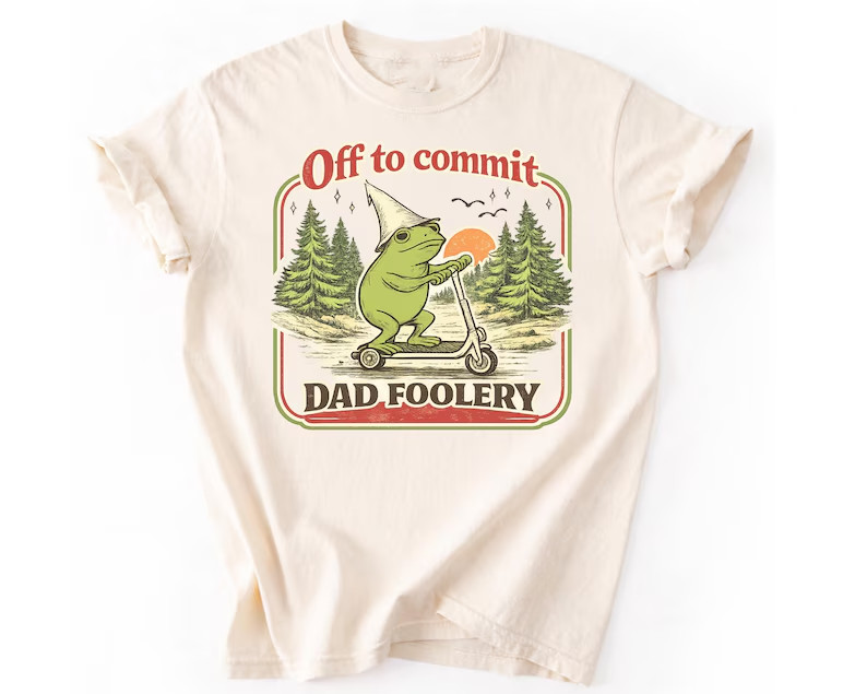 Dad Frog Comfort Colors Shirt Off to Commit Dad Foolery T-Shirt Funny Frog gallery