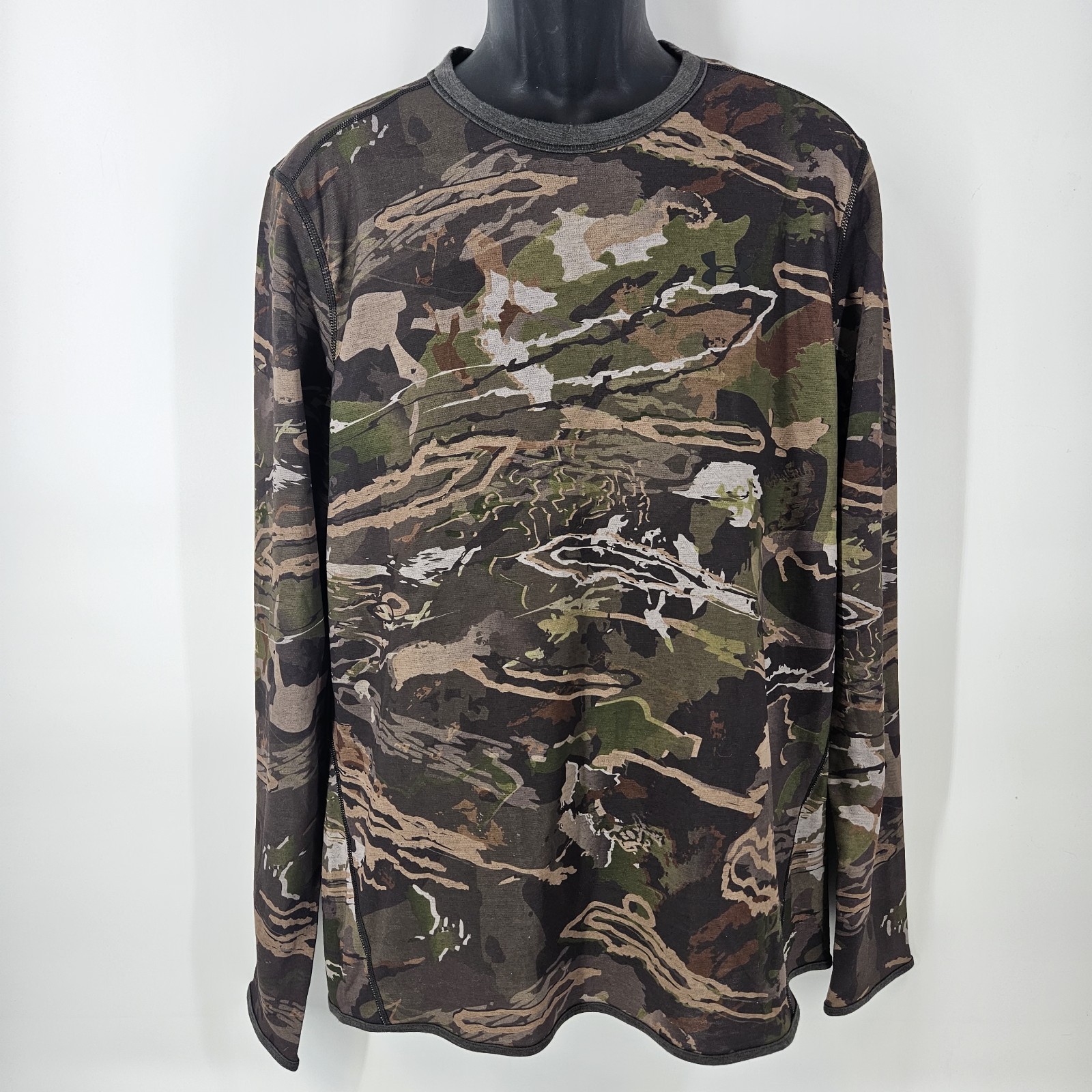 Under Armour Mid Season Kit Forest Camo Men's Size Large Shirt Hunting Coldgear gallery