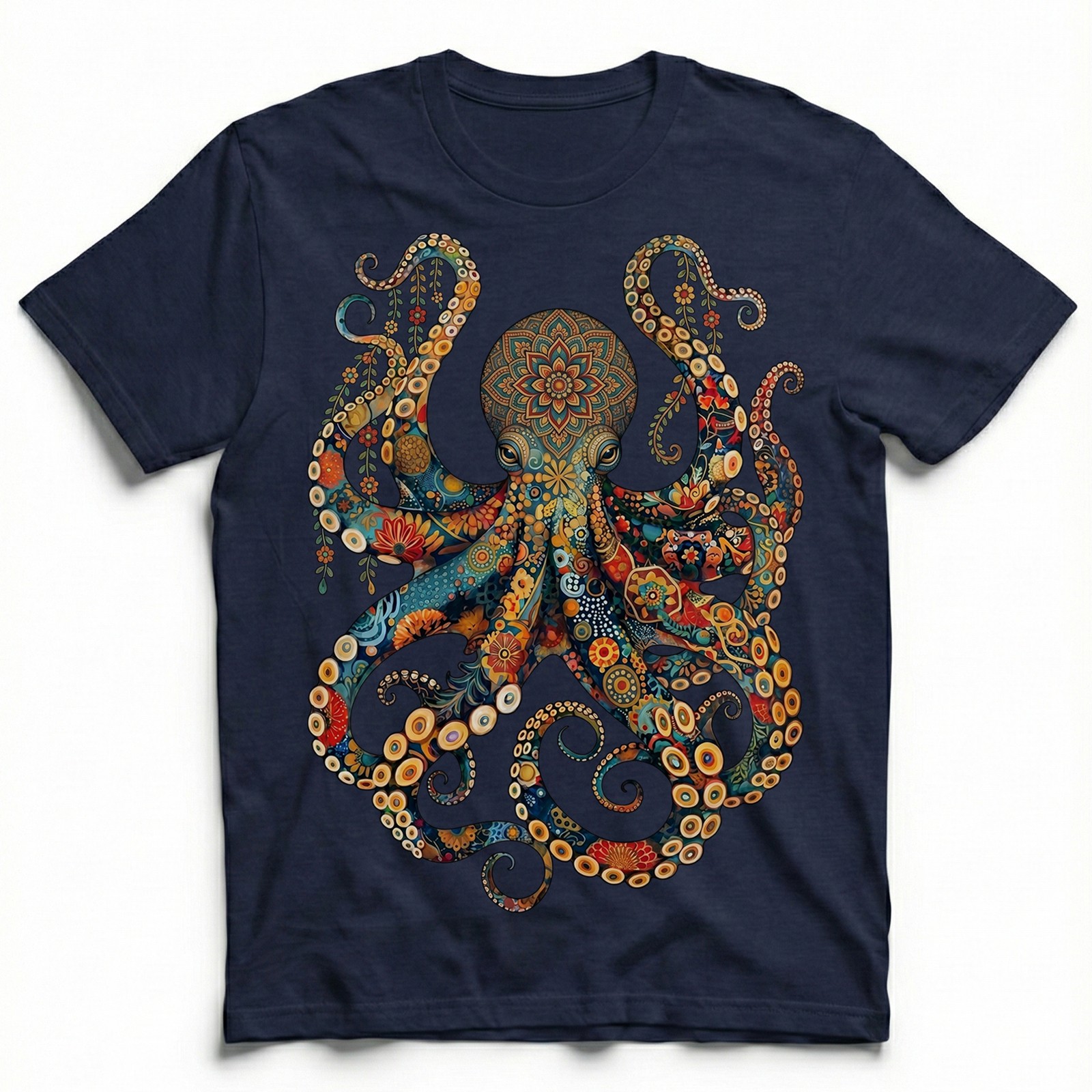 Ornatedala Octopus Intricate Pattern Vintage T-Shirt Boho Sea Creature Tee gallery