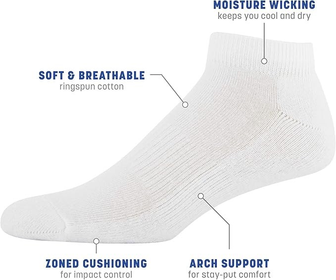 Gildan Select Men’s Socks – 10 pair (Crew, Quarter, Ankle, No Show)