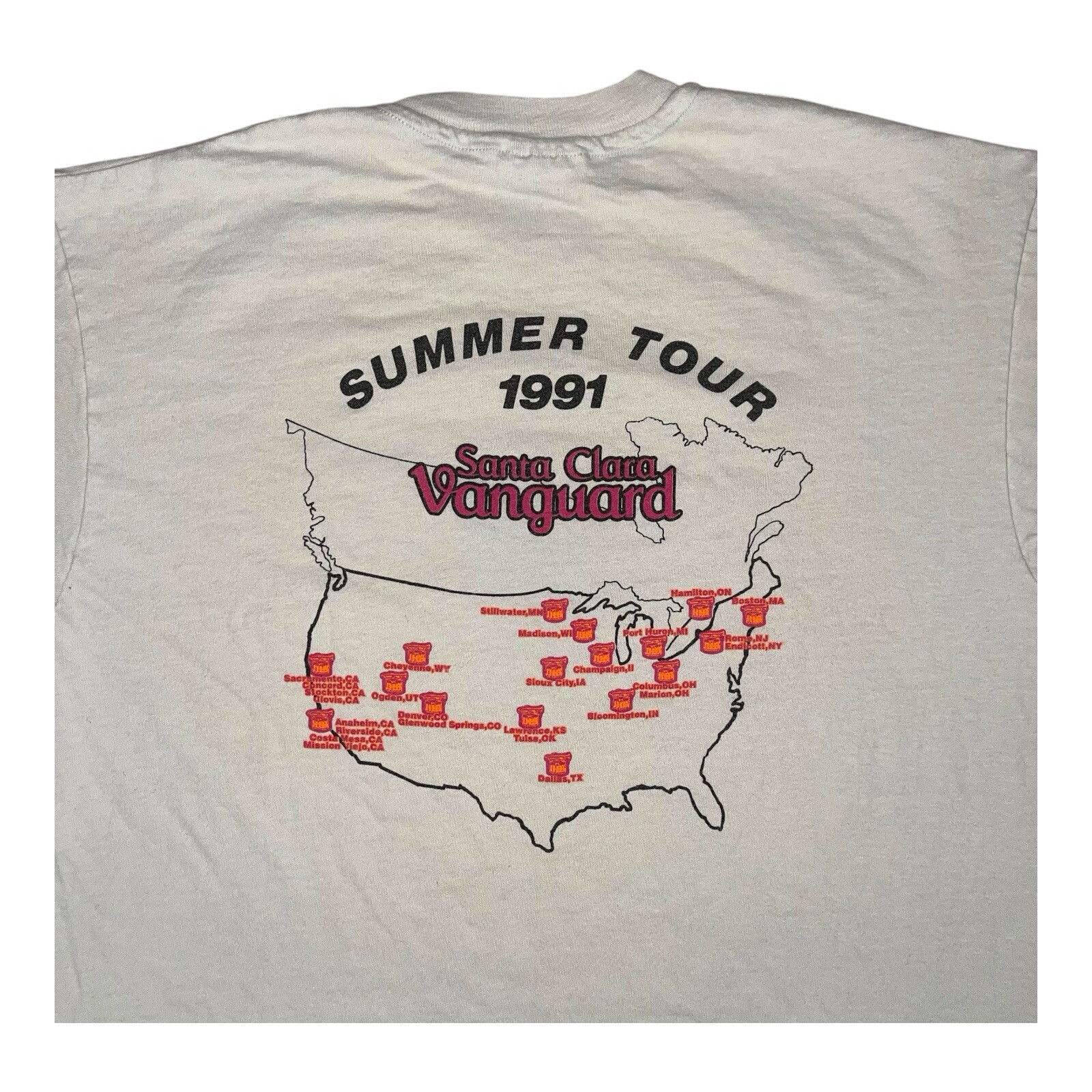Vintage Santa Clara Vanguard T Shirt 1991 Summer Tour Mens X-LARGE Double Sided gallery
