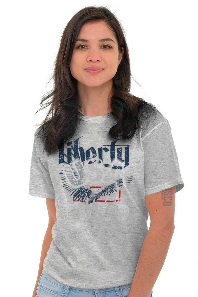 Vintage Distressed Liberty USA Bald Eagle Womens or Mens Crewneck T Shirt Tee gallery