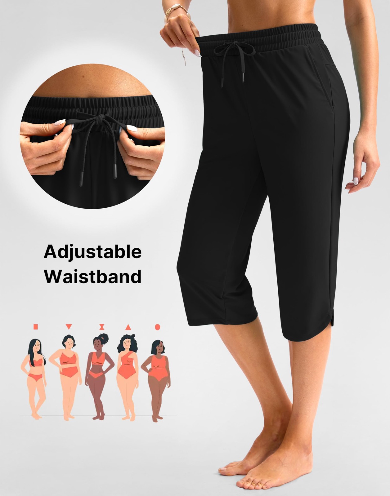 Women's 18" Swim Capris Pants Modest Swimsuits Quick Dry Bathing Suit Bottoms... gallery