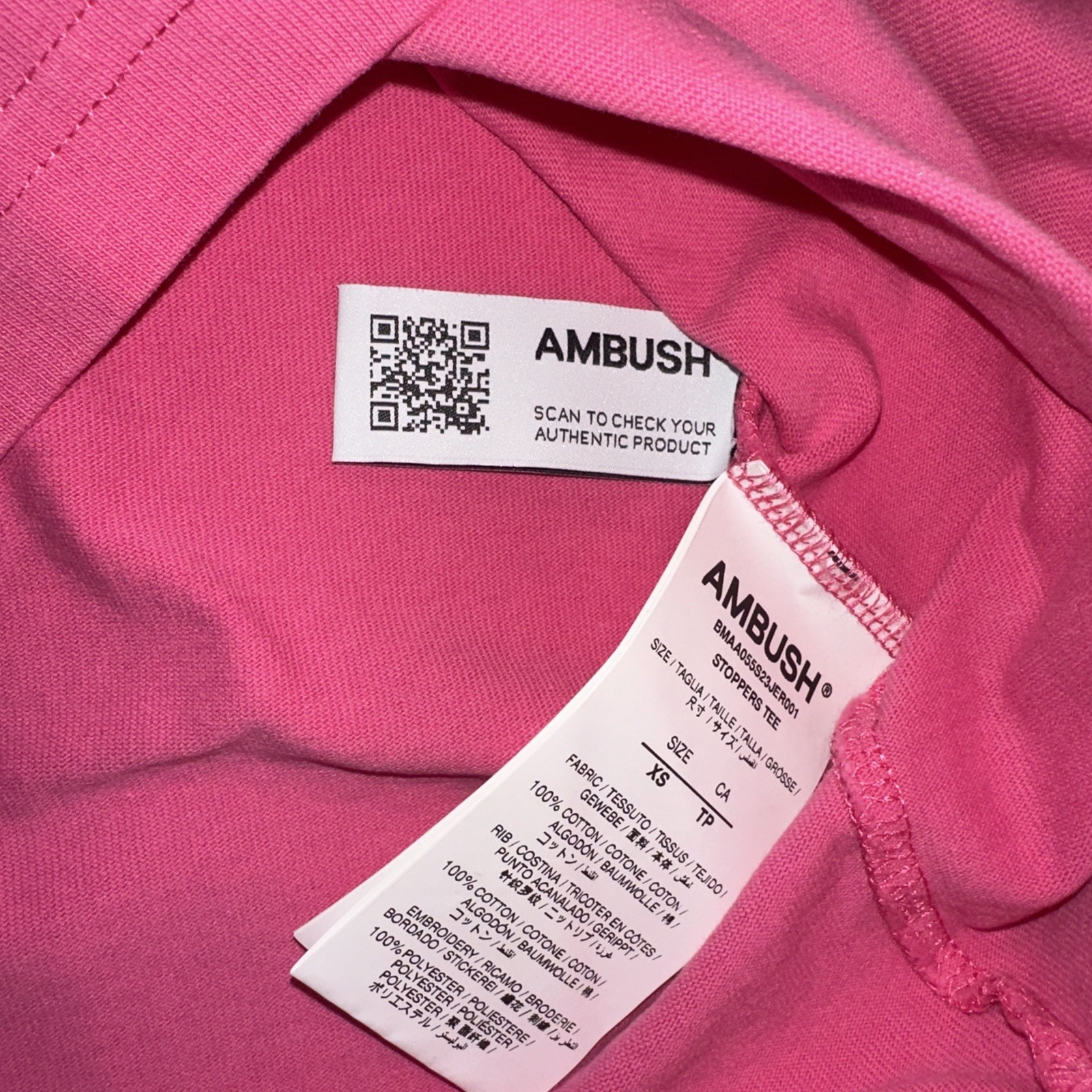 Ambush Stoppers Tee Shirt Pink Size XS Retail $250 Authentic Tag To Verify gallery