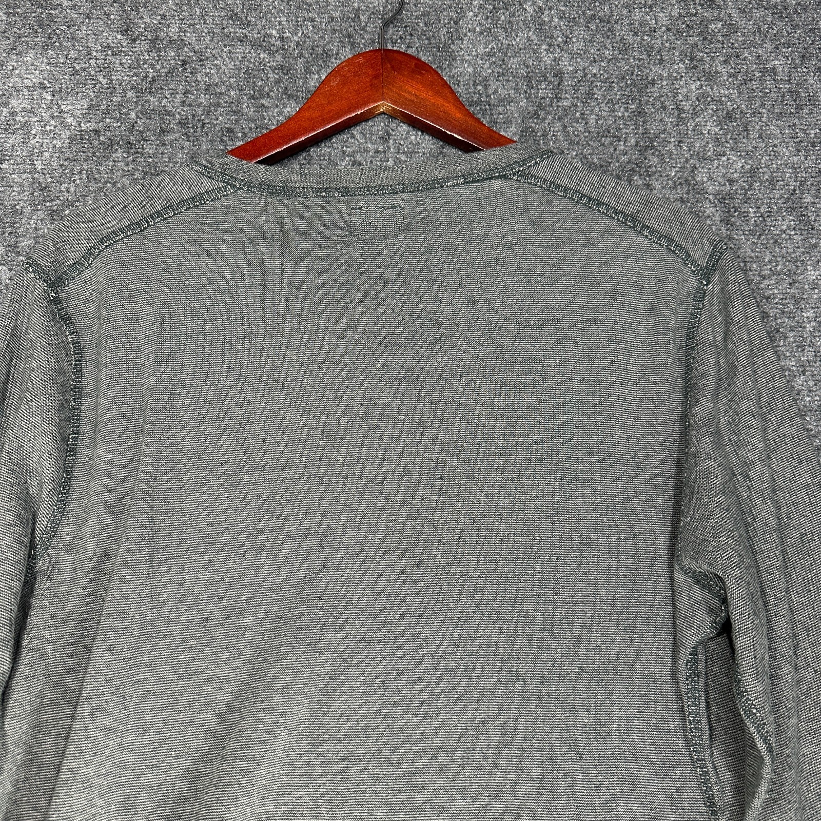 J Crew Shirt Mens Large Henley Gray Cotton Long Sleeve Pullover Buttons Rib Cuff gallery