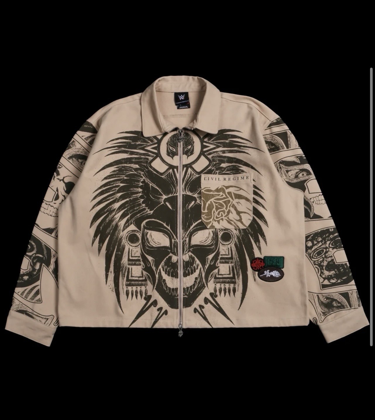 New Civil Regime x WWE - MYSTERIO AZTECA VINCE Long Sleeve Shirt - Size Large gallery