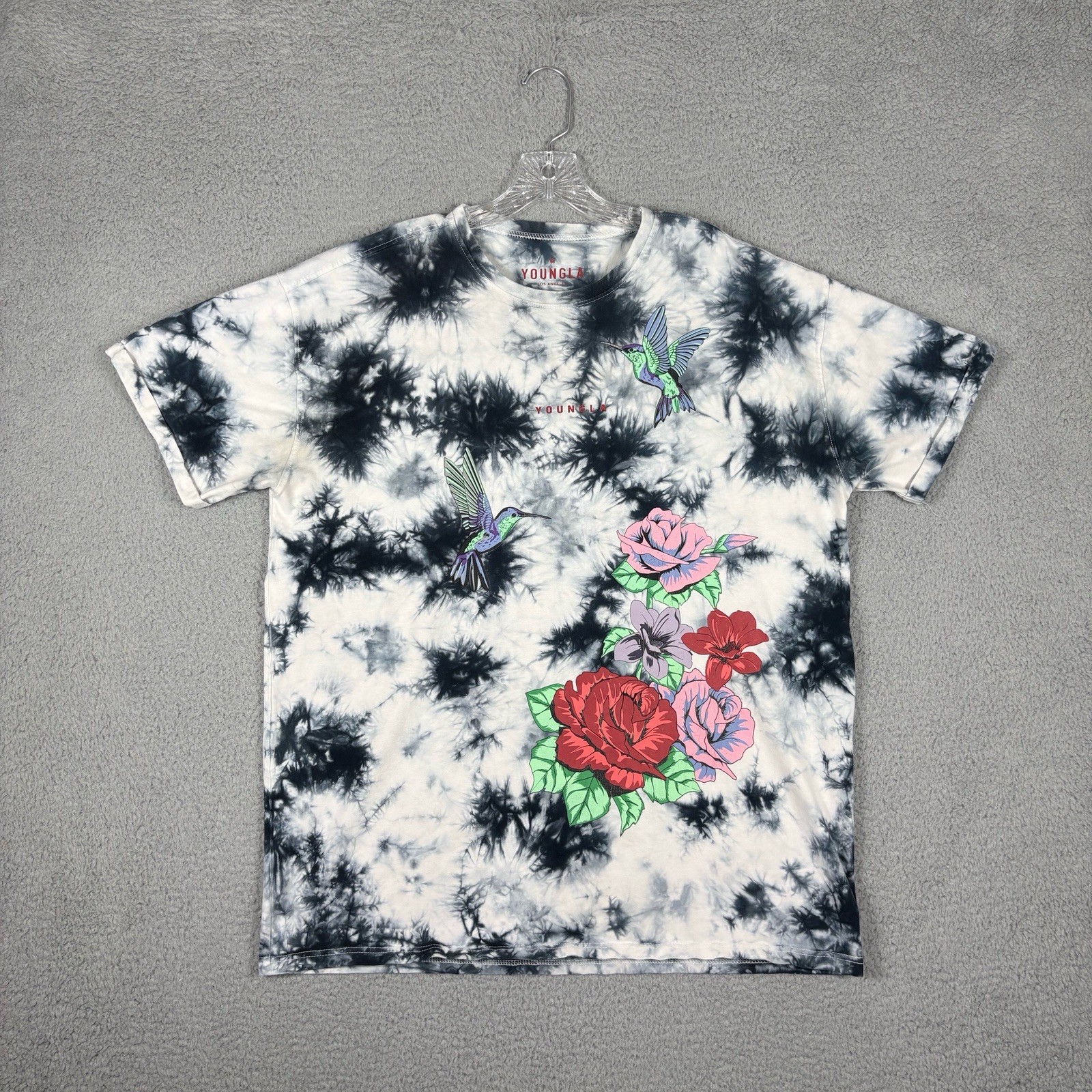 YoungLA Hummingbird T-shirt Men’s XL Tie Dye Comfort Stretch Hip Hop Streetwear