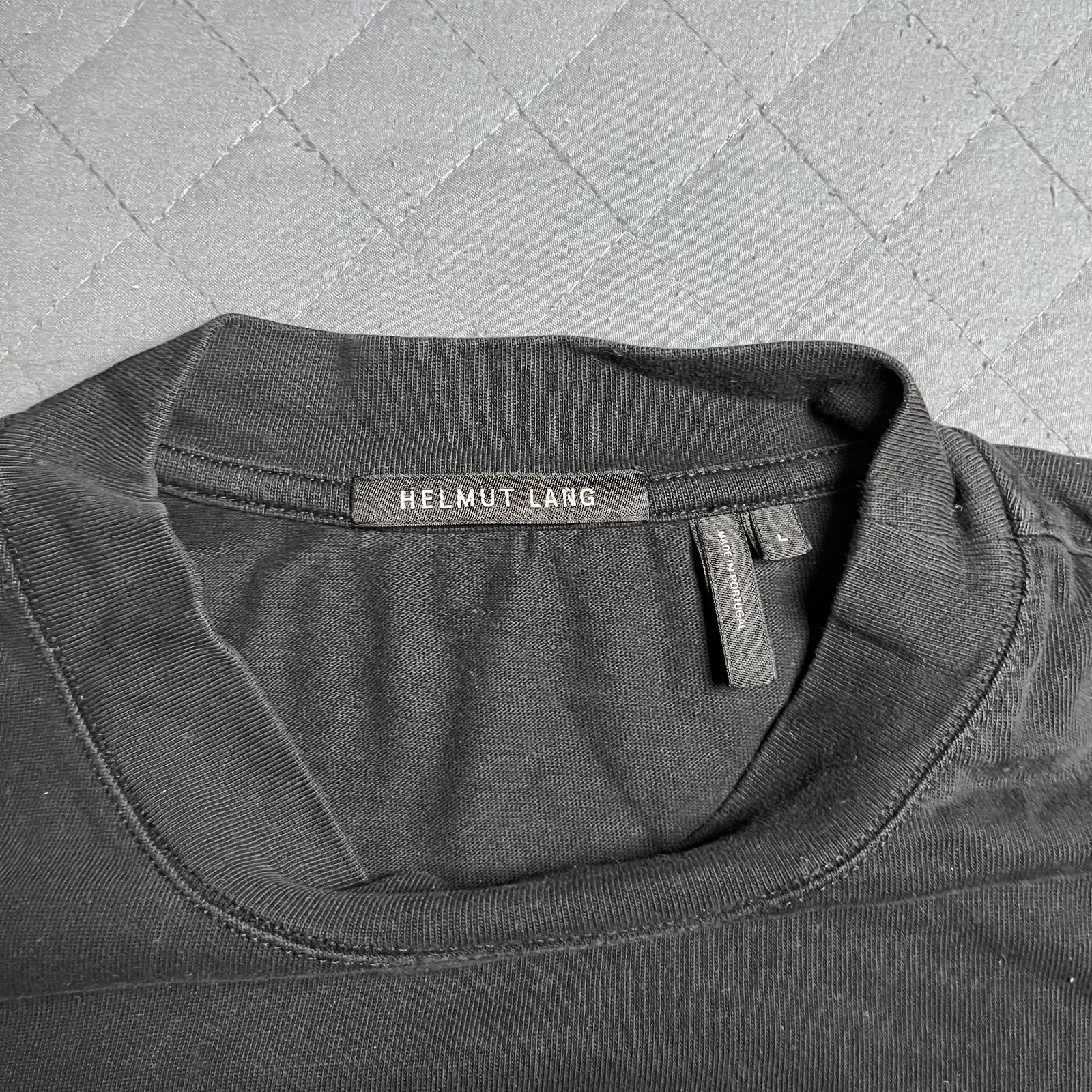 Helmut Lang Hans Tall Tee Black Graphic Print T-Shirt Mens Large gallery