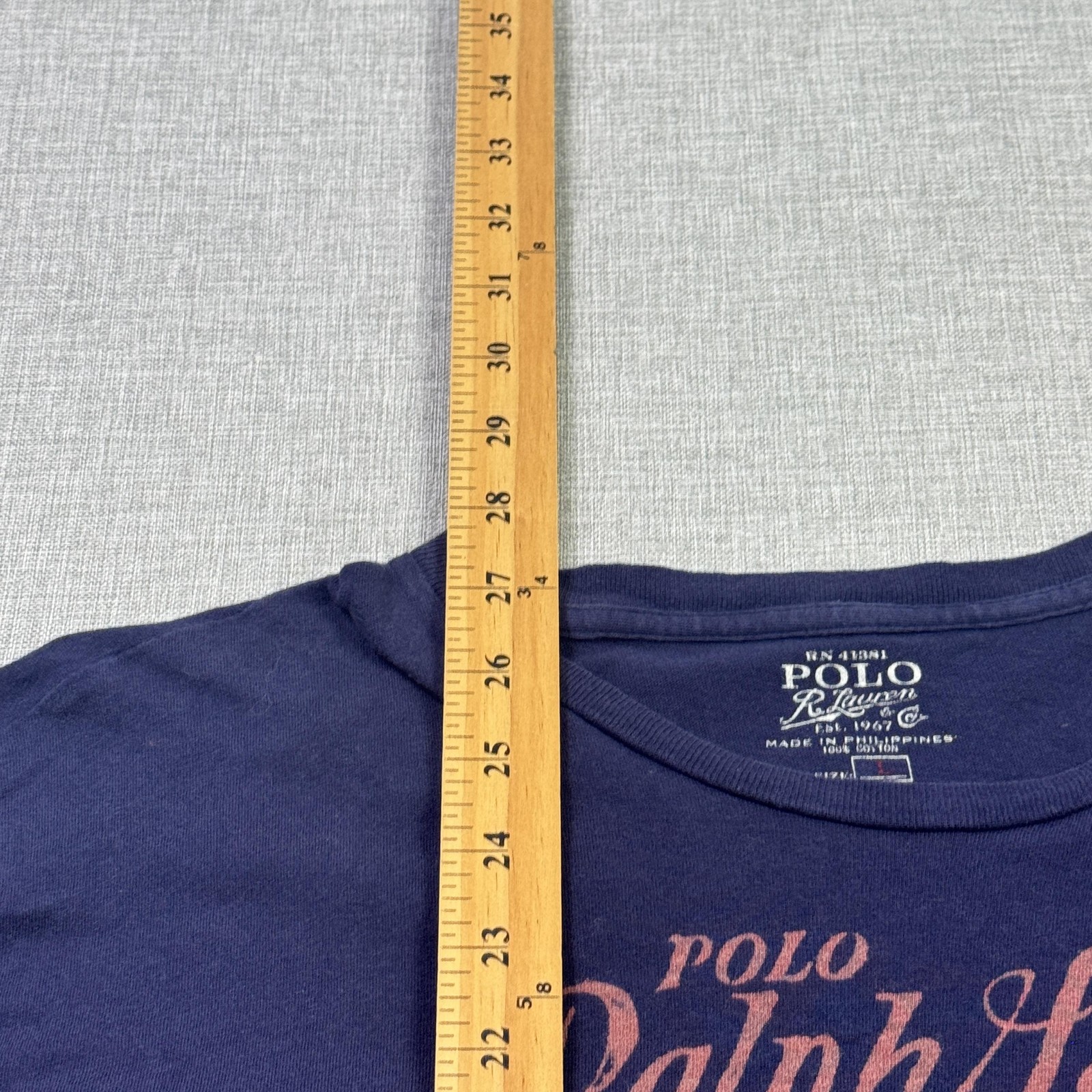 Polo Ralph Lauren Shirt Mens Large Blue Sportsman Graphic Long Sleeve Crewneck gallery