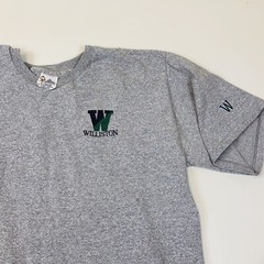 Vintage Williston School Cotton Exchange Embroidered Gray T-Shirt Size XL USA