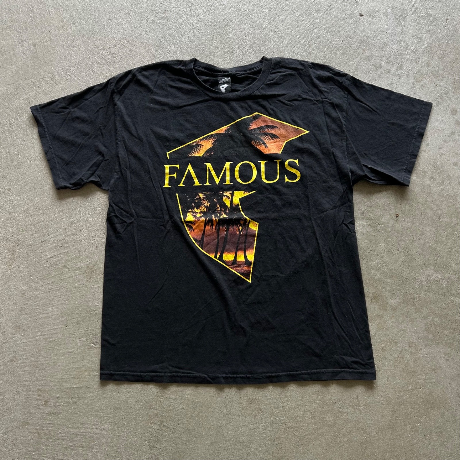 Famous Stars And Straps Shirt Size XL Black Palm Tree Sunset Logo Skate Graphic gallery