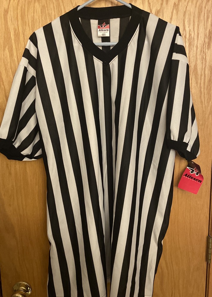 Alleson Athletic Men’s V-Neck Referee Striped Shirt in Size 2XL – Pre-Owned