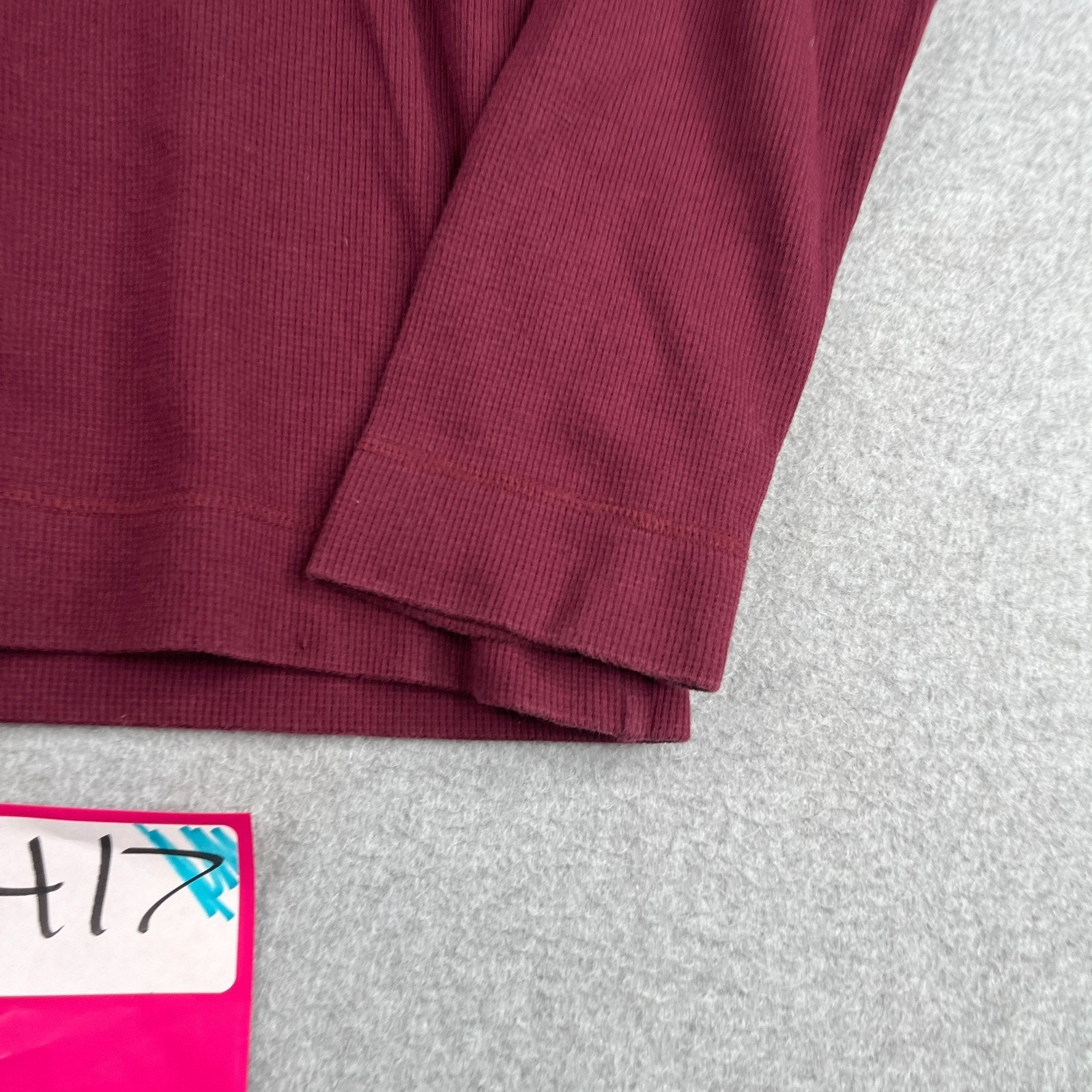 Banana Republic Henley Shirt Waffle Knit 1/2 Zip Burgundy Long Sleeve Pullover L gallery