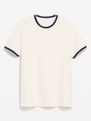 OLD NAVY Men’s Crew Neck Trim Ringer Pique T-Shirt Tee NWT, Many colors & Sizes