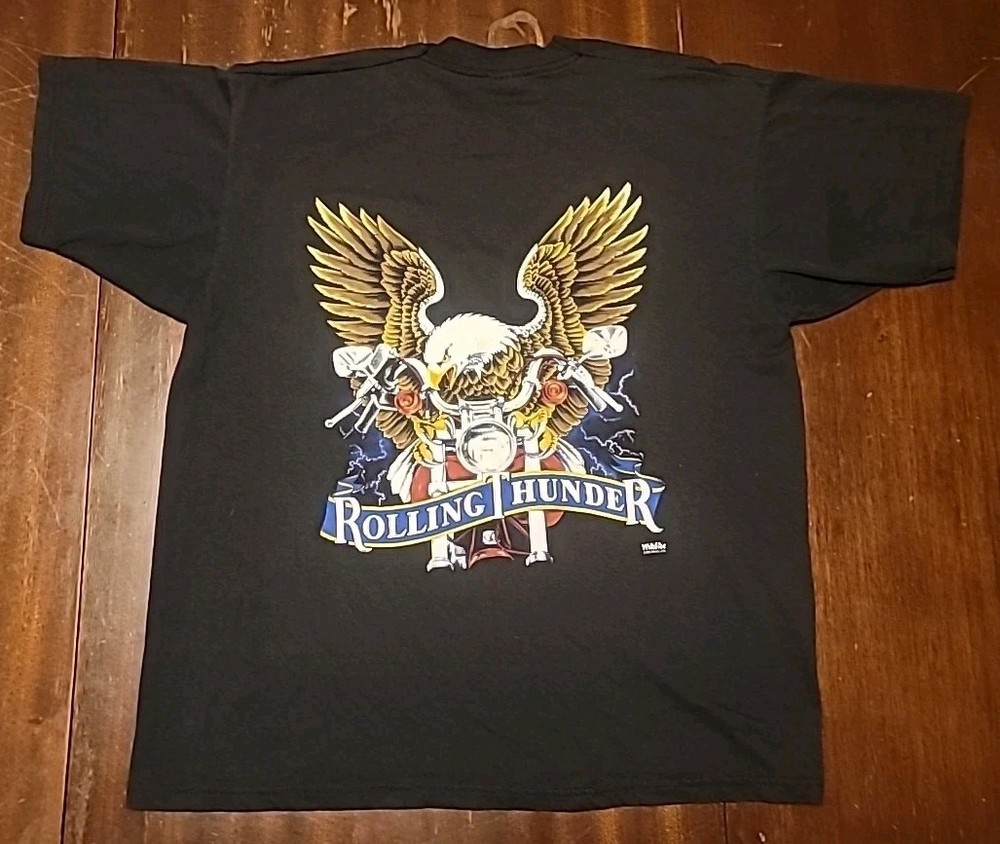 Vintage Rolling Thunder Emblem Bike Week Daytona Beach 98 XL Black T-Shirt Rare