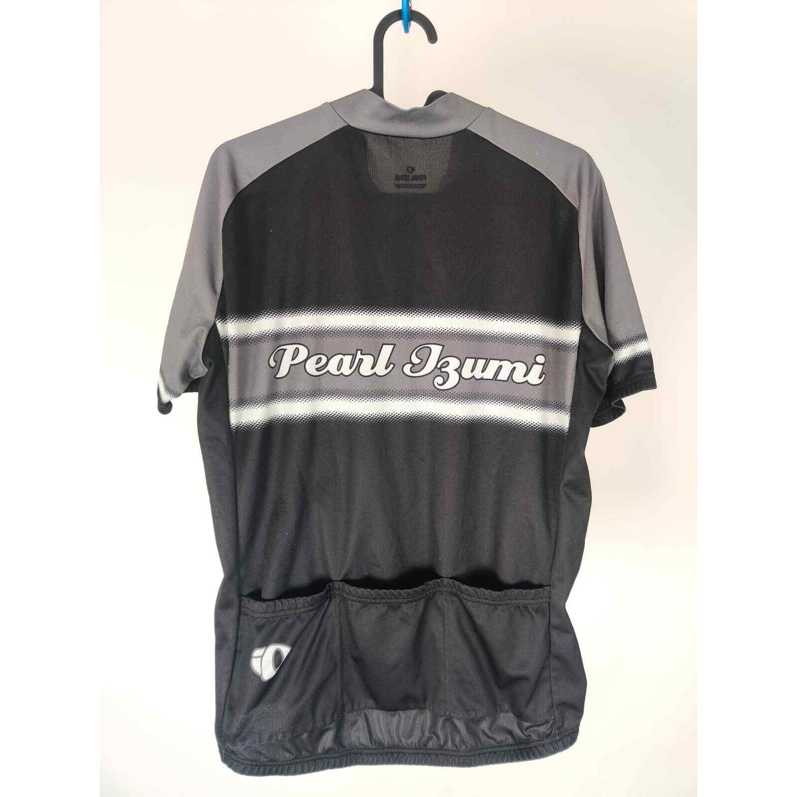 (V) Pear Izumi Men cycling jersey sport black/gray 3/4 zip sz M gallery