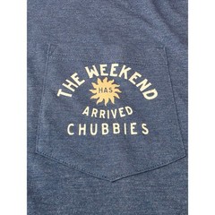 NWT Chubbies The Weekend has Arrived blue short sleeve pocket t-shirt – medium