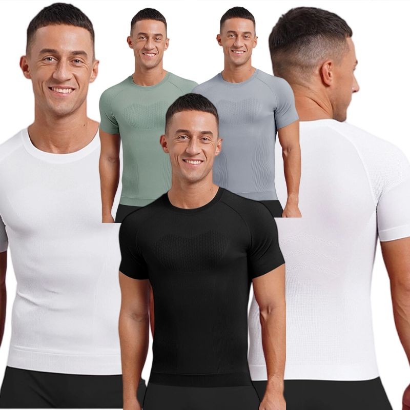 Men T-shirt Muscle Undershirts Quick Drying Shirt Performance Tees Sports Gym gallery