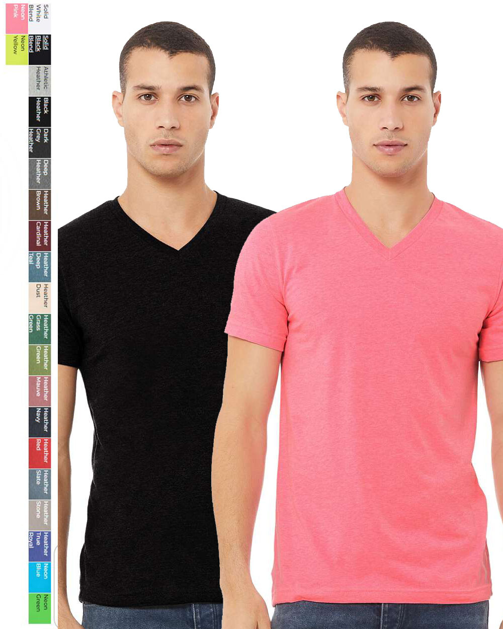 BELLA + CANVAS - Heather CVC V-Neck Tee T-shirt 3005CVC XS - XL gallery