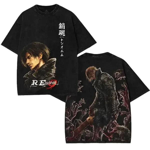 Leon S Kennedy Double Sided Tee Resident Evil Horror Graphic Shirt