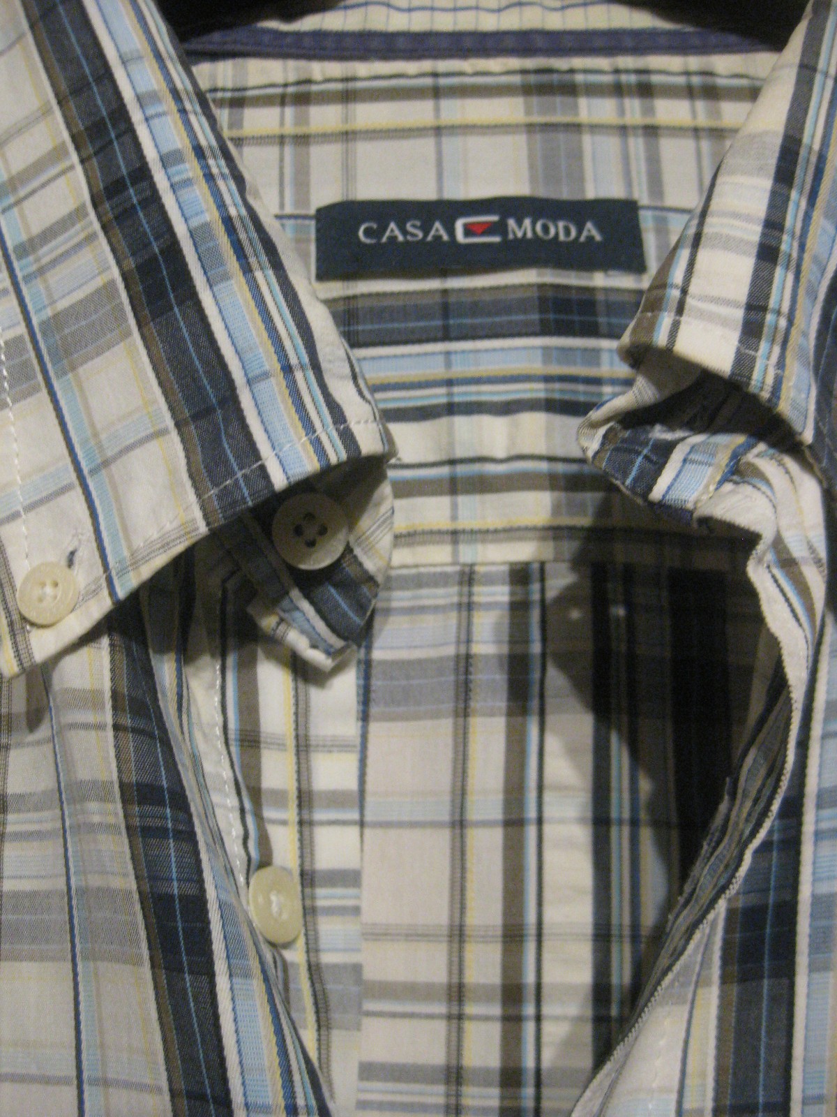 Casa Moda men's shirt size 2XL 45/46 check worn well maintained sporty gallery