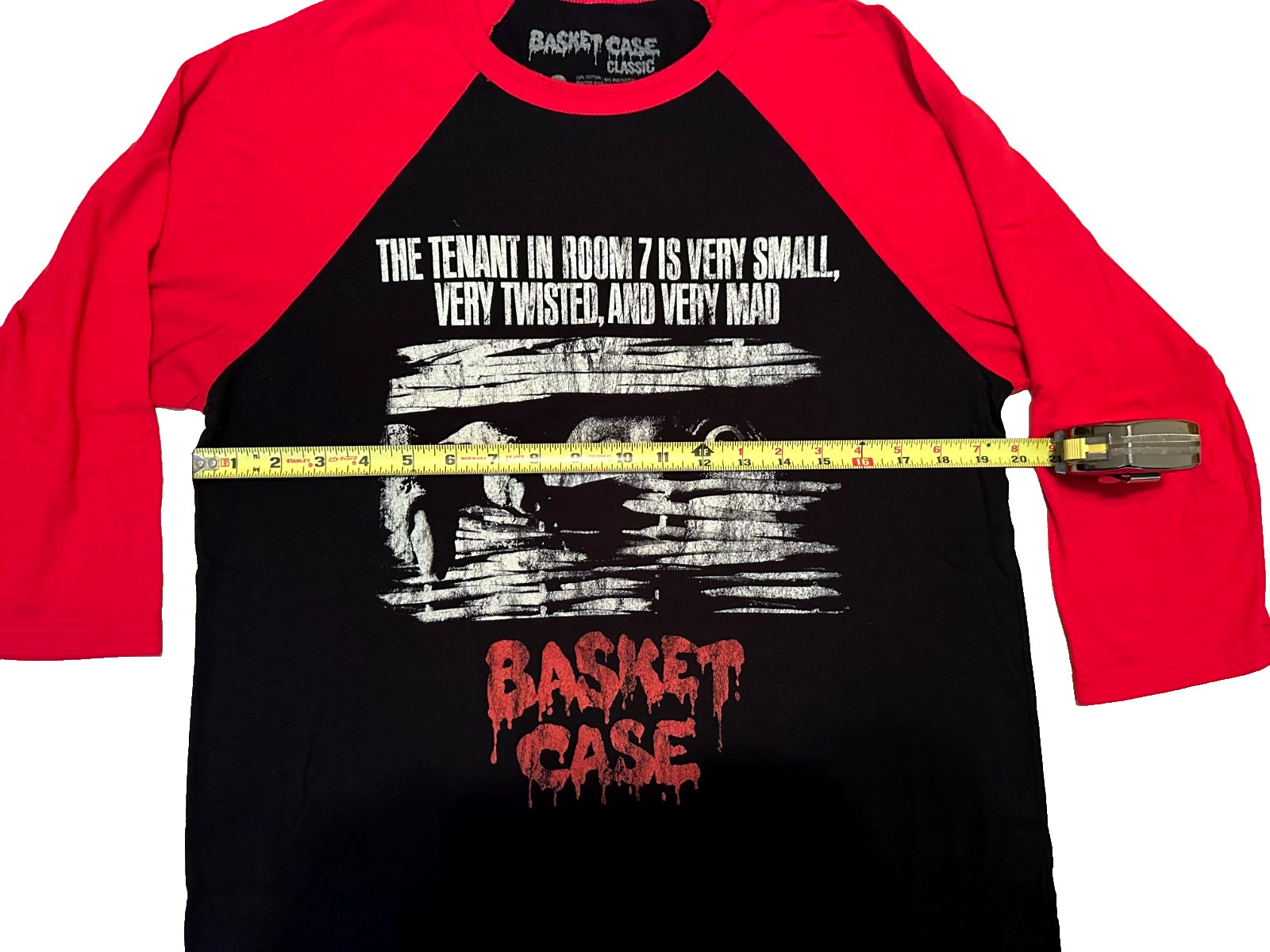 Fright Rags Basket Case Horror Movie Size L Baseball Black T Shirt Red gallery