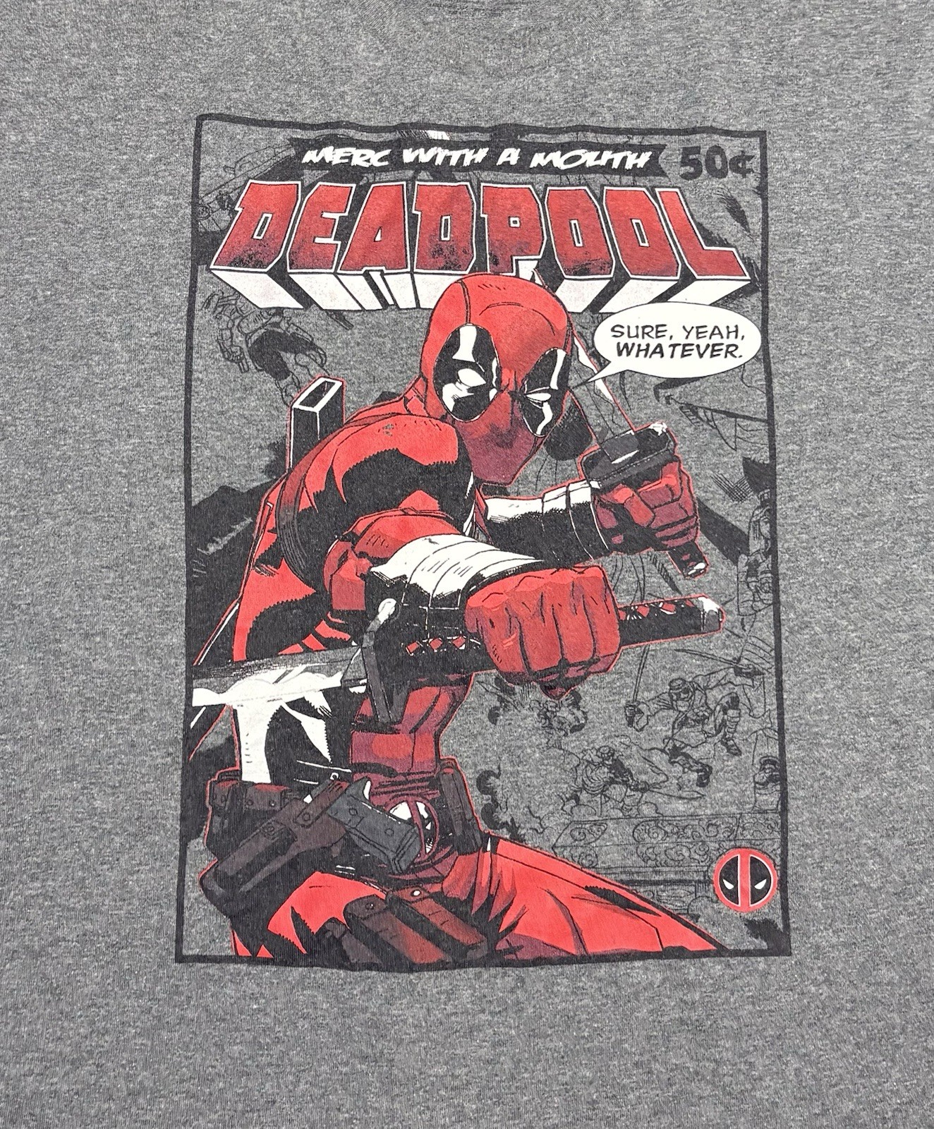 Marvel Comics Deadpool Graphic Grey Shirt Size XL gallery