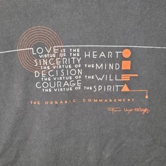 Frank Lloyd Wright Hanes Organic Commandment Shirt Mens Medium Black Graphic Tee